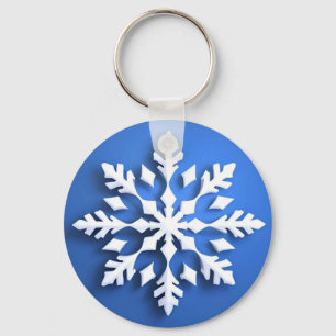 Porte-clés Charme élégant flocon de neige en cristal d'hiver