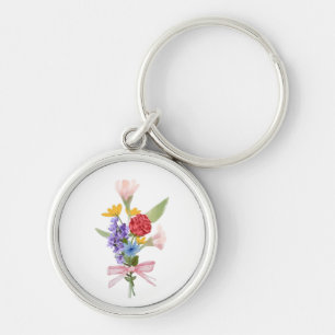 Porte-clés Charme Floral – Bouquet de Fleurs Éléga