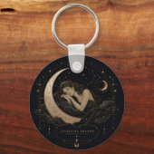 Porte-clés Charme Lunaire et Étoiles de Luxe Céleste (Recto)