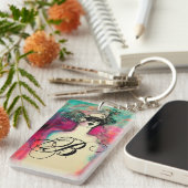 Porte-clés CHARME MONOGRAM / Beauté mystérieuse avec masque (Devant droit)