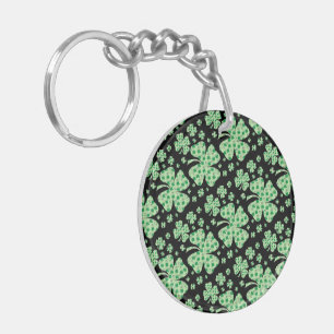 Porte-clés Charme Porte-Bonheur Trèfle à Quatre Feuilles