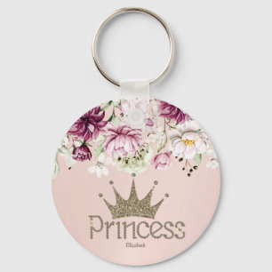 Porte-clés Charme Tiara, Princesse, Porte - clé Floral