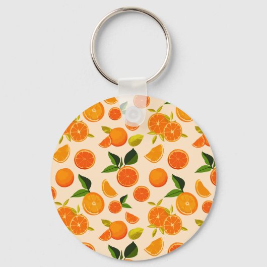 Porte-clés Charme Zesty : Citrus Orange Keyring Delight (Recto)