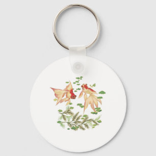 Porte-clés Charmes de bonne chance chinois de poissons d'or