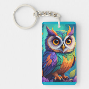 Porte-clés Charming Bright Owl Whimsy Key Bague