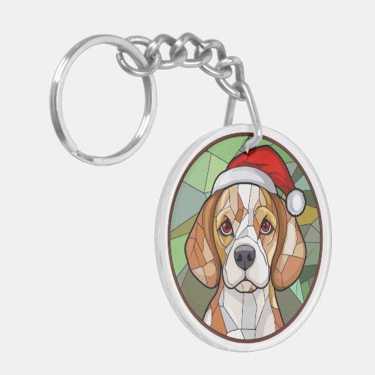 Porte-clés Charming Canine Cheer : Noël à thème Beagle (Devant gauche)