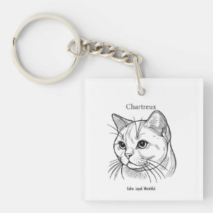Porte-clés Chartreux Portrait de chat