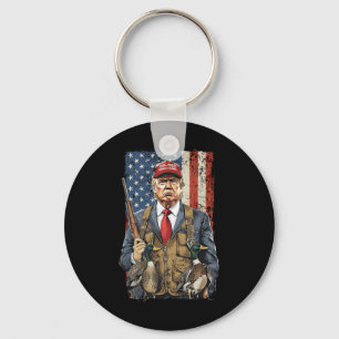 Porte-clés Chasse amusante Canard Trump Camo Chasse Bonjour