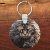 Porte-clés Chasse au chat au coon du Maine (Recto)