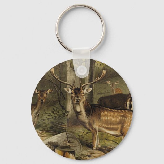 Porte-clés Chasse aux colliers de cerfs rustiques (Recto)