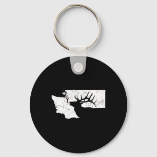 Porte-clés Chasse aux Elks de Washington T Shirt - Bull Elk S
