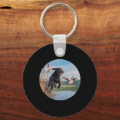 Porte-clés Chasse Black Labrador Lab Chasse aux canards. Oise (Recto)
