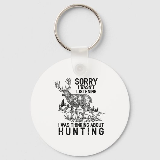 Porte-clés Chasse - Cerf Citation Drôle Cadeau Chasseur Débar (Recto)