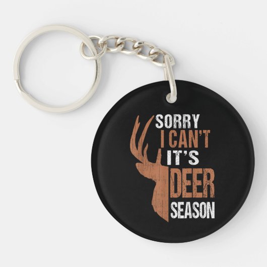 Porte-clés Chasse Désolé c'est la saison du cerf Drôle de pèr (Devant)