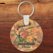 Porte-clés Chasse est la vie Personalized Pheasant et Shotgun (Recto)