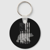 Porte-clés Chasse patriotique Ours Chasseurs de drapeau améri (Recto)