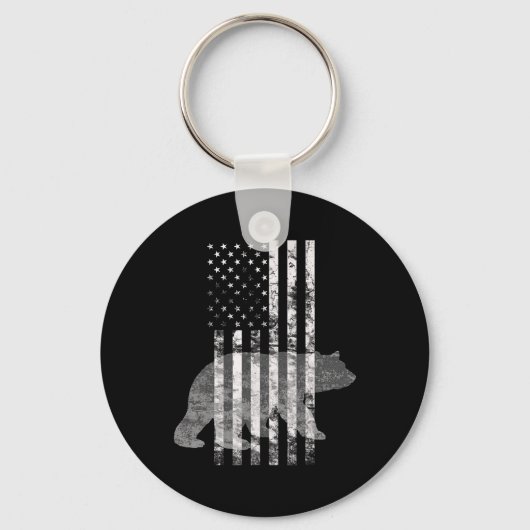 Porte-clés Chasse patriotique Ours Chasseurs de drapeau améri (Recto)