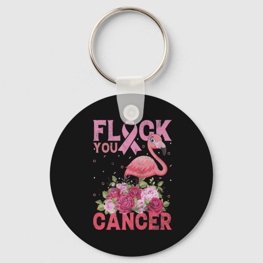 Porte-clés Chasse-toi Cancer Pink Ribbon Flamant rose Danse m (Recto)