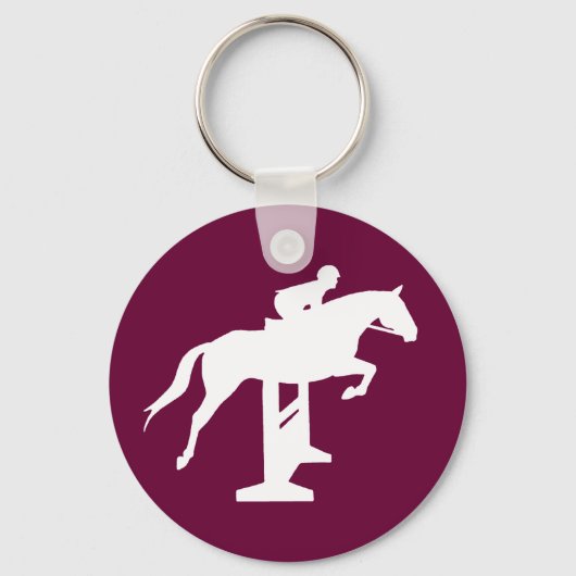 Porte-clés Chasseur Cheval et cavalier (blanc) (Recto)