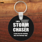 Porte-clés Chasseur de tempête drôle noir (Recto)