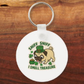 Porte-clés Chasseur de trésor Pug St.Patrick's Day (Recto)