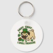Porte-clés Chasseur de trésor Pug St.Patrick's Day (Verso)