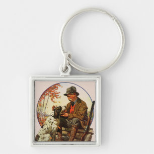 Porte-clés Chasseur et épagneul