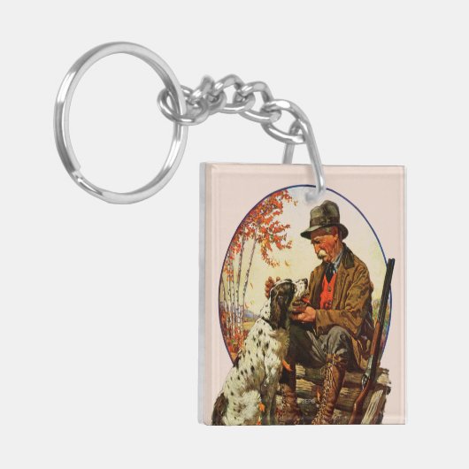 Porte-clés Chasseur et épagneul (Devant gauche)