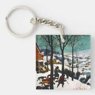 Porte-clés Chasseurs dans le paysage de neige Pieter Bruegel
