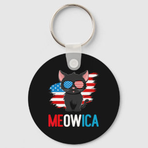 Porte-clés Chat 4 juillet Meowica Patriotique Kitten Américai