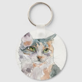 Porte-clés Chat à l'aquarelle (Recto)