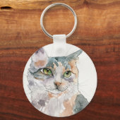 Porte-clés Chat à l'aquarelle (Recto)