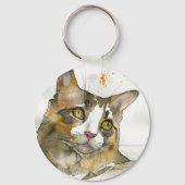 Porte-clés Chat à l'aquarelle (Recto)