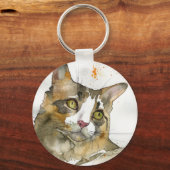 Porte-clés Chat à l'aquarelle (Recto)