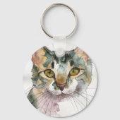 Porte-clés Chat à l'aquarelle (Recto)