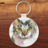 Porte-clés Chat à l'aquarelle (Recto)