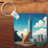 Porte-clés Chat à Taipei 101 Taïwan (Recto)