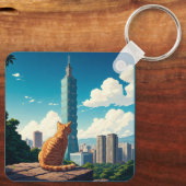 Porte-clés Chat à Taipei 101 Taïwan (Verso)