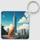 Porte-clés Chat à Taipei 101 Taïwan (Dos)