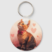 Porte-clés Chat Abyssin avec des Roses - Saint-Valentin (Verso)