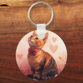 Porte-clés Chat abyssinien avec Rose - Saint Valentin (Verso)