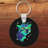 Porte-clés Chat alien drôle mème Gnarp Chat bête A (Recto)