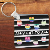 Porte-clés Chat allié à tous (Recto)