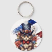 Porte-clés Chat américain patriotique (Recto)