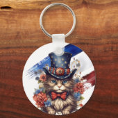Porte-clés Chat américain patriotique (Recto)