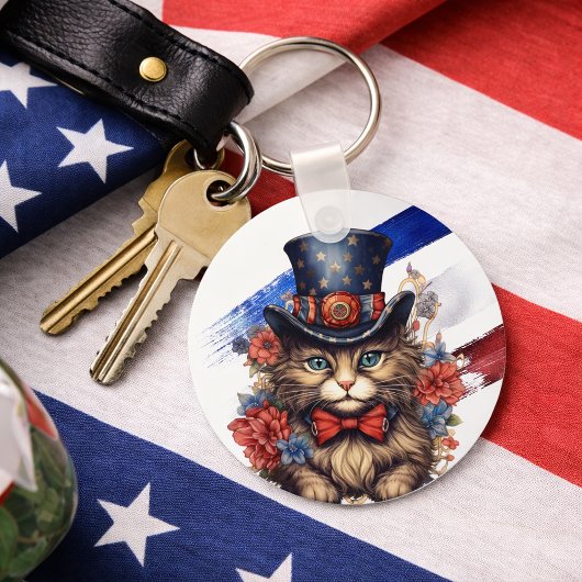 Porte-clés Chat américain patriotique