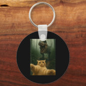 Porte-clés Chat amusant Selfie Dinosaure mème Animaux Lover G (Recto)