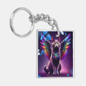 Porte-clés Chat Ange Arc-en-Ciel (Devant gauche)