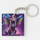 Porte-clés Chat Ange Arc-en-Ciel (Dos)