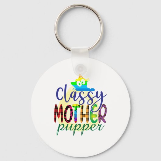 Porte-clés Chat Art Classy Mère Pupper (Recto)
